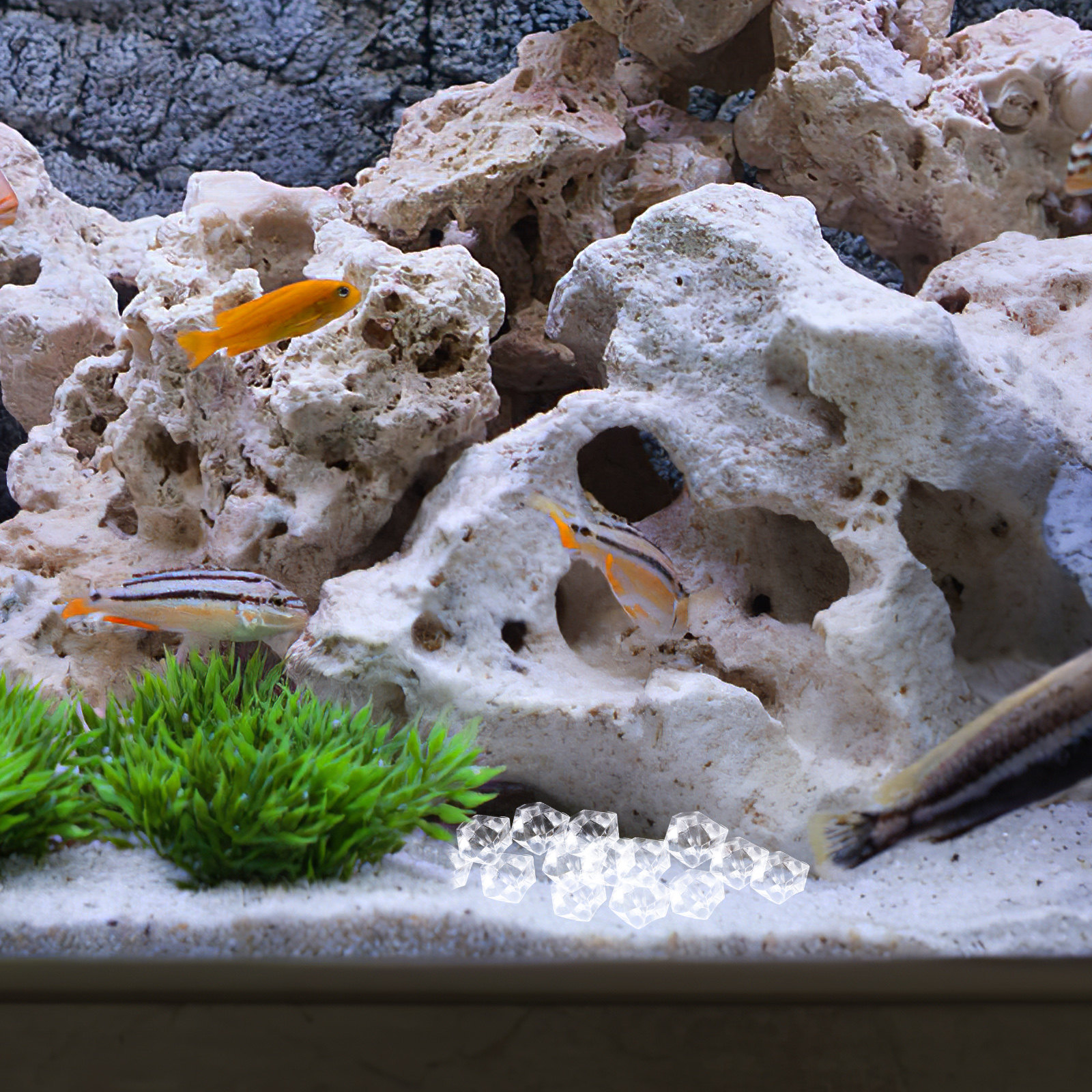 Aquarium Fish Betta - 1Pack Transparent Resin Pearl Crystal Gravel