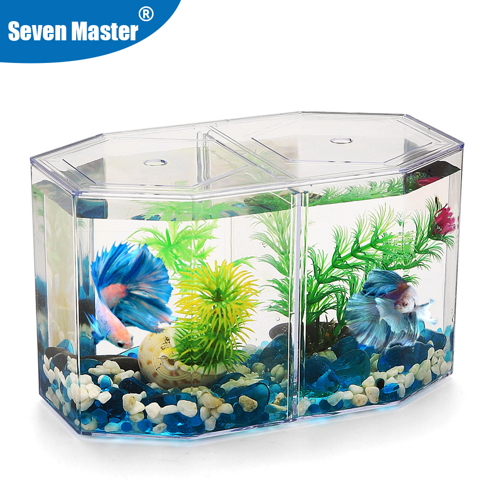 Aquarium Fish Betta - Acrylic Two Splits Guppy Fish Tank