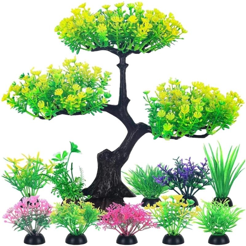 10 Pcs Artificial Green Aquati – Aquarium Fish Hiding Spot recenzja i cena